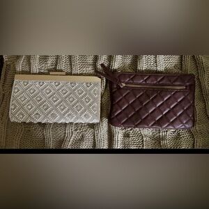 Beaded Clutch and Quilted Wristlet Set